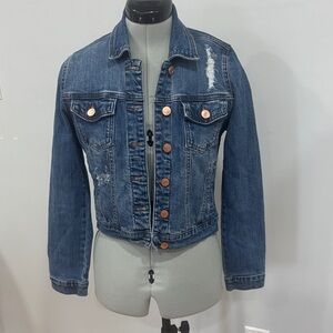 Refuge Dark Blue Denim Jacket with Copper Buttons